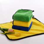 산호 벨벳 두꺼운 물티슈 천 가장자리를 감싼 주방 위생 흡수 타월 생활 다기능 청소 타월 30 * 40의 그림