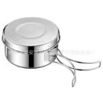 스테인레스 스틸 조리기구 세트 크로스 보더 핫 세일 야외 캠핑 휴대용 조리기구 2-3 인 냄비 세트 일본 피크닉 조리기구의 그림