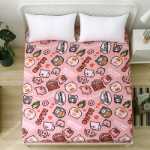 코튼 어린이 만화 침대 모자 어린이 침대 시트 코튼 침구 코튼 귀여운 침대보 침대 모자 모델의 그림