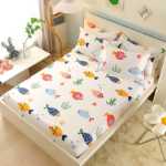 코튼 어린이 만화 침대 모자 어린이 침대 시트 코튼 침구 코튼 귀여운 침대보 침대 모자 모델의 그림
