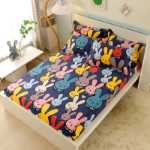 코튼 어린이 만화 침대 모자 어린이 침대 시트 코튼 침구 코튼 귀여운 침대보 침대 모자 모델의 그림