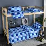 학생 기숙사 3 피스 침구 침구면 시트 싱글 침대 6 피스 세트 침구 이층 침대면의 그림