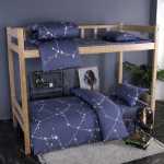 학생 기숙사 3 피스 침구 침구면 시트 싱글 침대 6 피스 세트 침구 이층 침대면의 그림