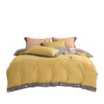 새로운 워싱 코튼 자수 4 피스 세트 코튼 침구 코튼 침대 시트 침대 모자 침대 그물 레드 스위트 도매의 그림