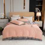 새로운 워싱 코튼 자수 4 피스 세트 코튼 침구 코튼 침대 시트 침대 모자 침대 그물 레드 스위트 도매의 그림