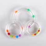 도매 아기 장난감 투명 링 링 아기 손 딸랑이 아기 조기 학습 장난감의 그림