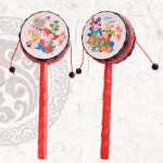 길조 드럼 손 딸랑이 딸랑이 장난감 아기 장난감 아기 장난감 딸랑이 장난감의 그림