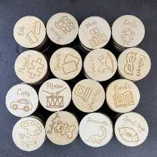 나무 보관 라벨 맞춤형 장난감의 그림