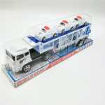 새로운 운송 대형 트럭 어린이 미끄러지는 이층 트레일러 경찰차 장난감 포장 마차 소스 다채로운 자동차 장난감의 그림