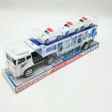 새로운 운송 대형 트럭 어린이 미끄러지는 이층 트레일러 경찰차 장난감 포장 마차 소스 다채로운 자동차 장난감의 그림