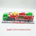 새로운 운송 대형 트럭 어린이 미끄러지는 이층 트레일러 경찰차 장난감 포장 마차 소스 다채로운 자동차 장난감의 그림