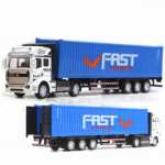 어린이 장난감 부메랑 합금 컨테이너 운송 트럭 컨테이너 트럭 고속 유조선 트레일러 모델 장난감의 그림