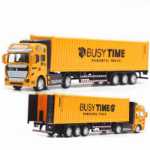 어린이 장난감 부메랑 합금 컨테이너 운송 트럭 컨테이너 트럭 고속 유조선 트레일러 모델 장난감의 그림