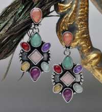 원석 태국 실버 보석 귀걸이의 그림