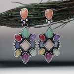 원석 태국 실버 보석 귀걸이의 그림