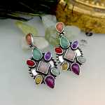 원석 태국 실버 보석 귀걸이의 그림