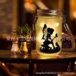 태양 광 메이슨 항아리 조명의 그림