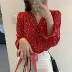 여성 쉬폰 긴팔 셔츠의 그림