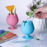 새로운 2021 스크랩 수집기 실리콘 흡입 컵 수제 비닐 수집기 꽃 스크랩 볼의 그림