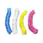 일회용 샤워 캡 샤워 스트립 캡 헤드 커버 플라스틱 두꺼운 방수 호텔 호텔 미용 여성 샤워 캡 도매의 그림