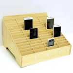 나무 휴대 전화 선반의 그림