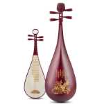 어린이 마호가니 비파 악기의 그림