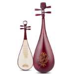 어린이 마호가니 비파 악기의 그림