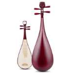 어린이 마호가니 비파 악기의 그림