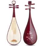 어린이 마호가니 비파 악기의 그림