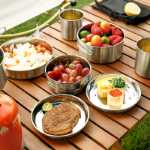 스테인레스 스틸 야외 조리기구 세트의 그림