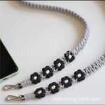 가죽 끈 벨트 꽃 휴대폰 끈의 그림