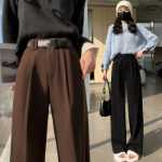 카레 트위드  여성정장 바지의 그림