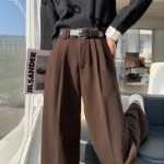 카레 트위드  여성정장 바지의 그림