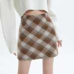 레드 체크 무늬 스커트의 그림