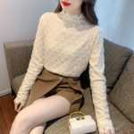 긴 소매 쉬폰 레이스 블라우스의 그림