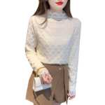 긴 소매 쉬폰 레이스 블라우스의 그림