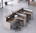 스크린 직원 사무실 책상 간단한 현대 직원 좌석 테이블과 의자 조합의 재무실 가구 작업장의 그림