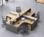 스크린 직원 사무실 책상 간단한 현대 직원 좌석 테이블과 의자 조합의 재무실 가구 작업장의 그림