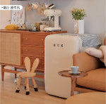 레트로 작은 냉장고 집 거실 냉동고 냉장고 미니 작은 그물 빨간 얼굴 가치 귀여운 화려한 다채로운의 그림