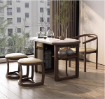 가벼운 고급 발코니 티 테이블과 의자 조합 쿵푸 티 테이블 현대 단단한 나무 연구 사무실 티룸 홈 작은 티 테이블의 그림