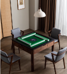 단단한 나무 마작 기계 북미 검은 호두 자동 마작 테이블 참새 현대 간단한 음소거 친구 식탁 이중 사용의 그림