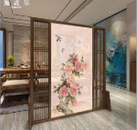 나무 스크린 게이트웨이 파티션 장식의 그림