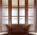 접이식 문 프랑스 격자 문 긴 무지개 유리 문 단단한 나무 문 침실 거실 주방 슬라이딩 도어 파티션 도어 슬라이딩 도어의 그림