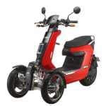 매우 멋진 전기 삼륜 오토바이의 그림